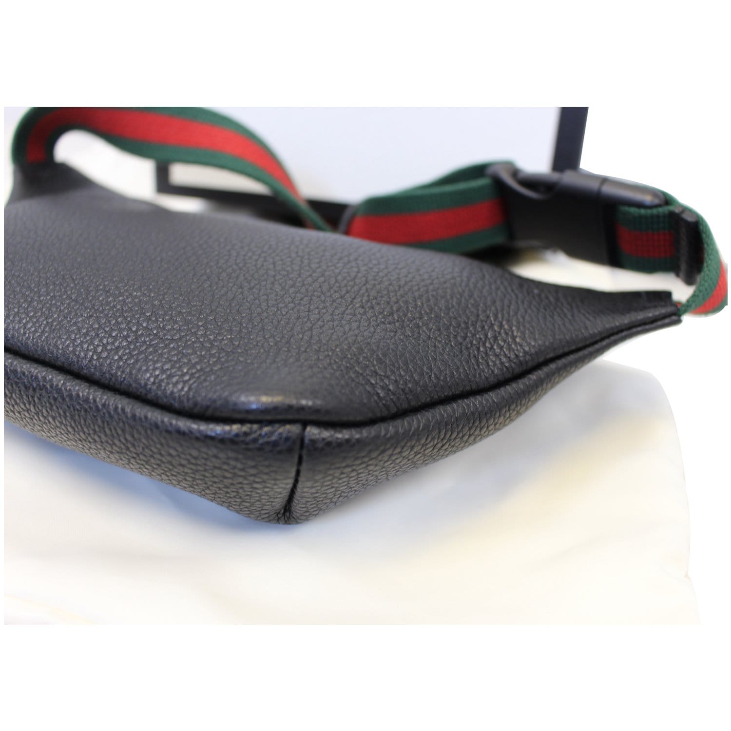 GUCCI Print Leather Black Belt Waist Bum Bag 527792