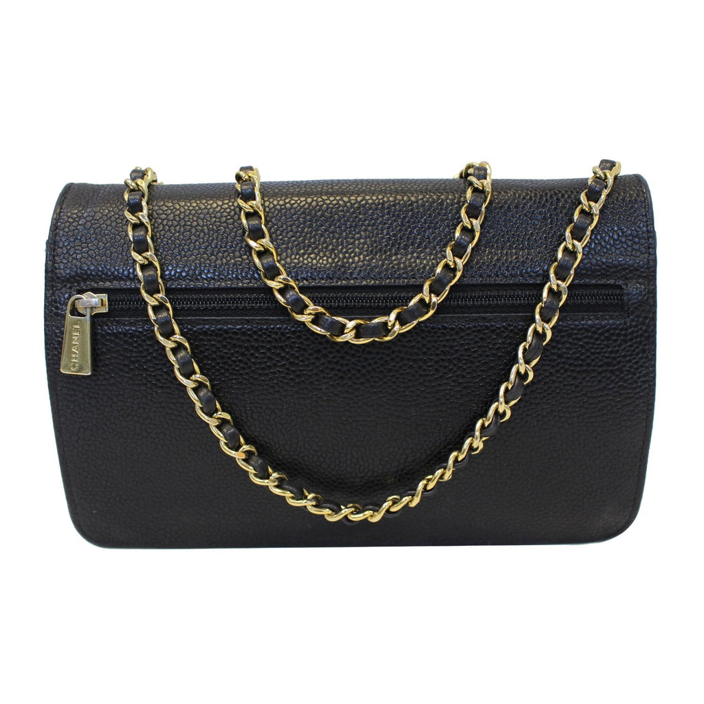 CHANEL Timeless WOC Caviar Leather Clutch Crossbody Bag Black