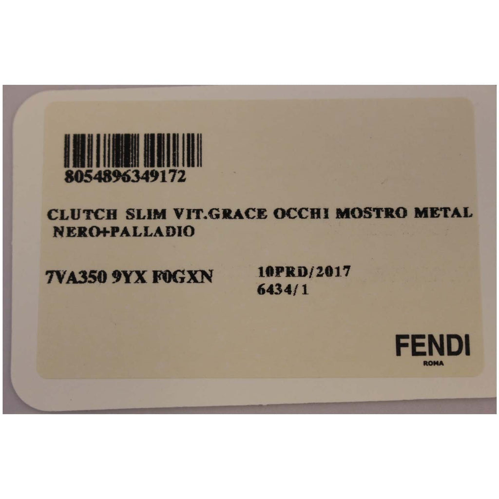 FENDI Metal Bag Bugs Slim Clutch Black - Last Call
