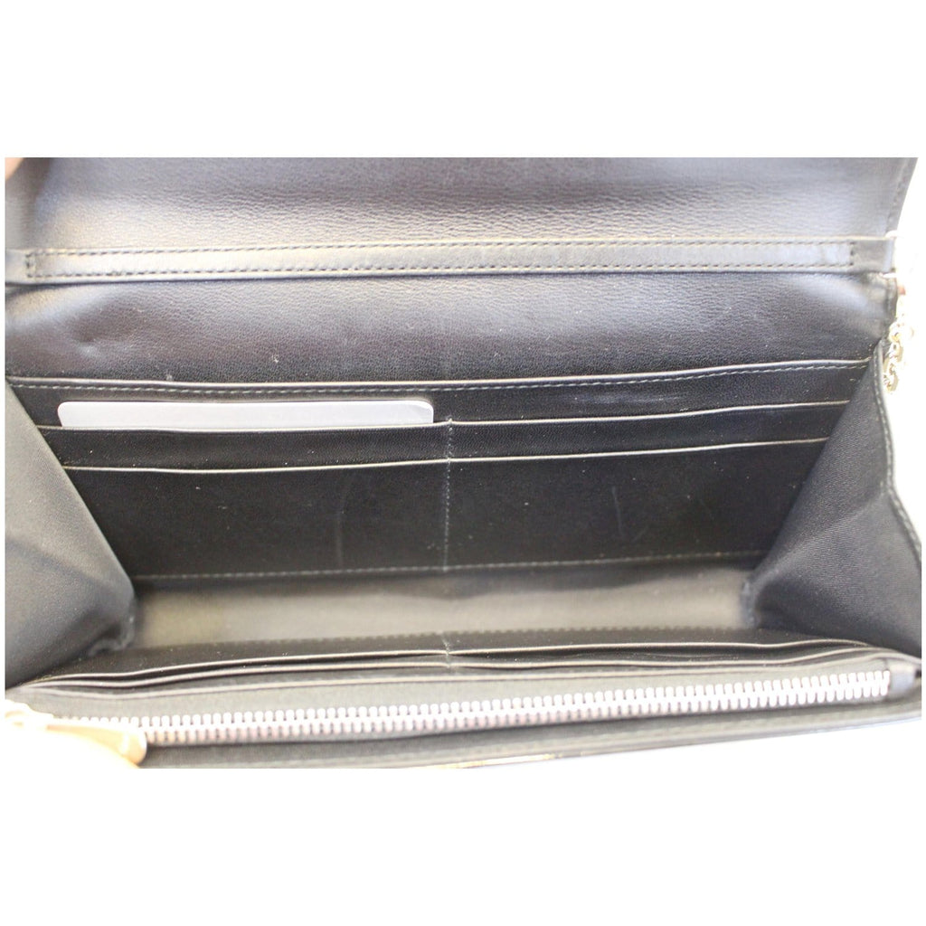 CHRISTIAN DIOR Lady Dior Croisiere Cannage Lambskin Chain Wallet Black