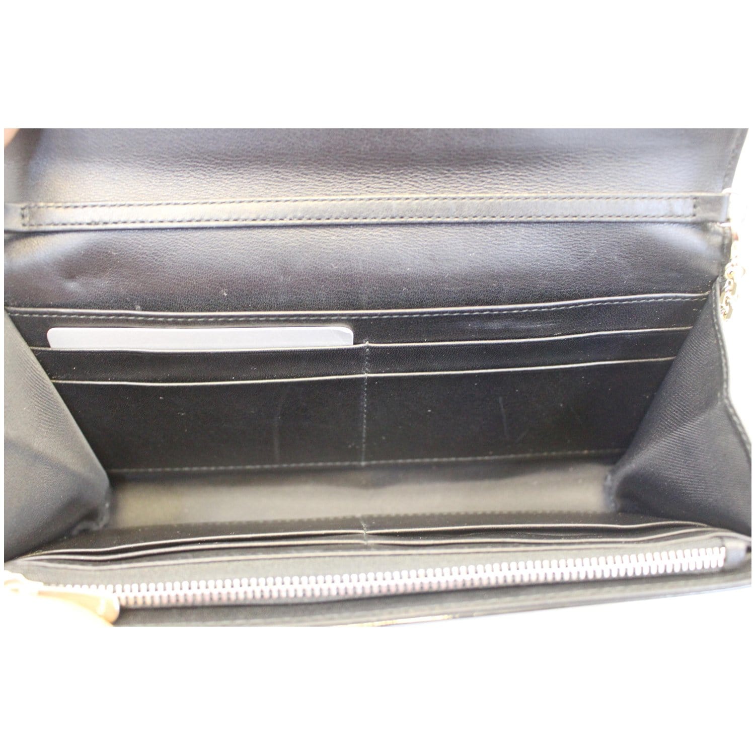 CHRISTIAN DIOR Lady Dior Croisiere Cannage Lambskin Chain Wallet Black