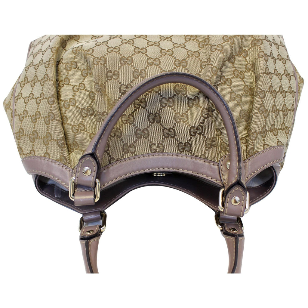 GUCCI Sukey Medium  GG Canvas Tote Bag Beige 211944