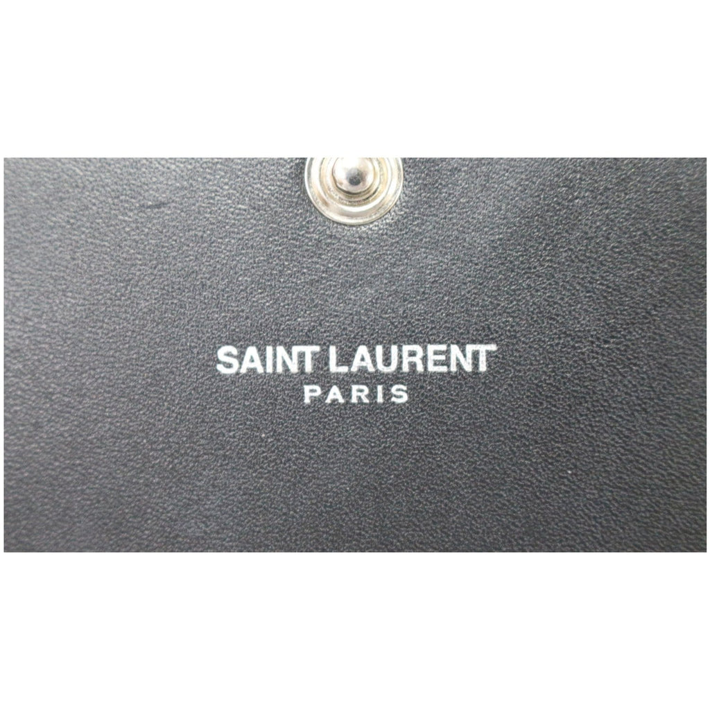 YVES SAINT LAURENT Kate Stars Leather Chain Clutch Crossbody Bag Black
