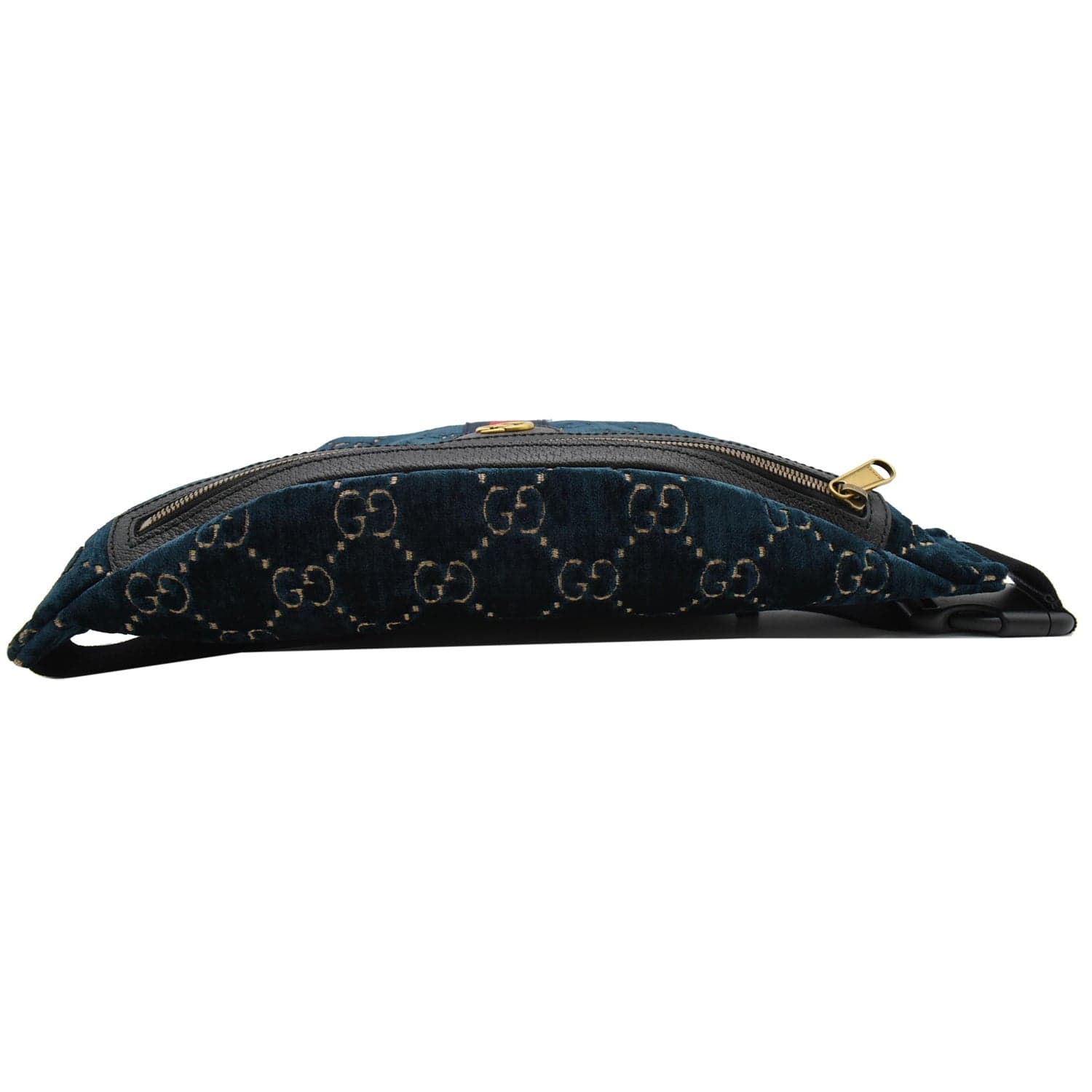 GUCCI GG Monogram Velvet Belt Bumbag Dark Blue 574968