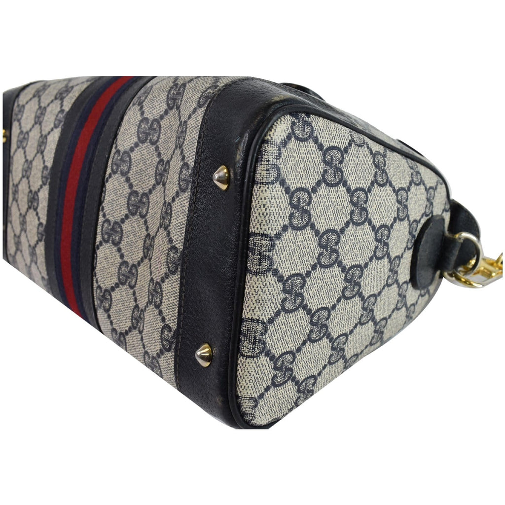 GUCCI Vintage Joy Boston GG Canvas Shoulder Bag Blue