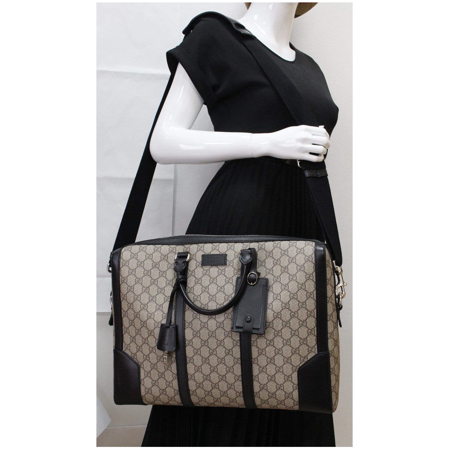 GUCCI Eden GG Supreme Canvas Briefcase Bag Beige 406384