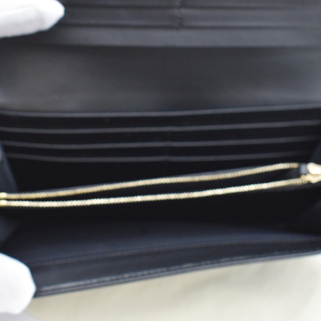 FENDI Monster Eyes Continental Smooth Leather Wallet Black