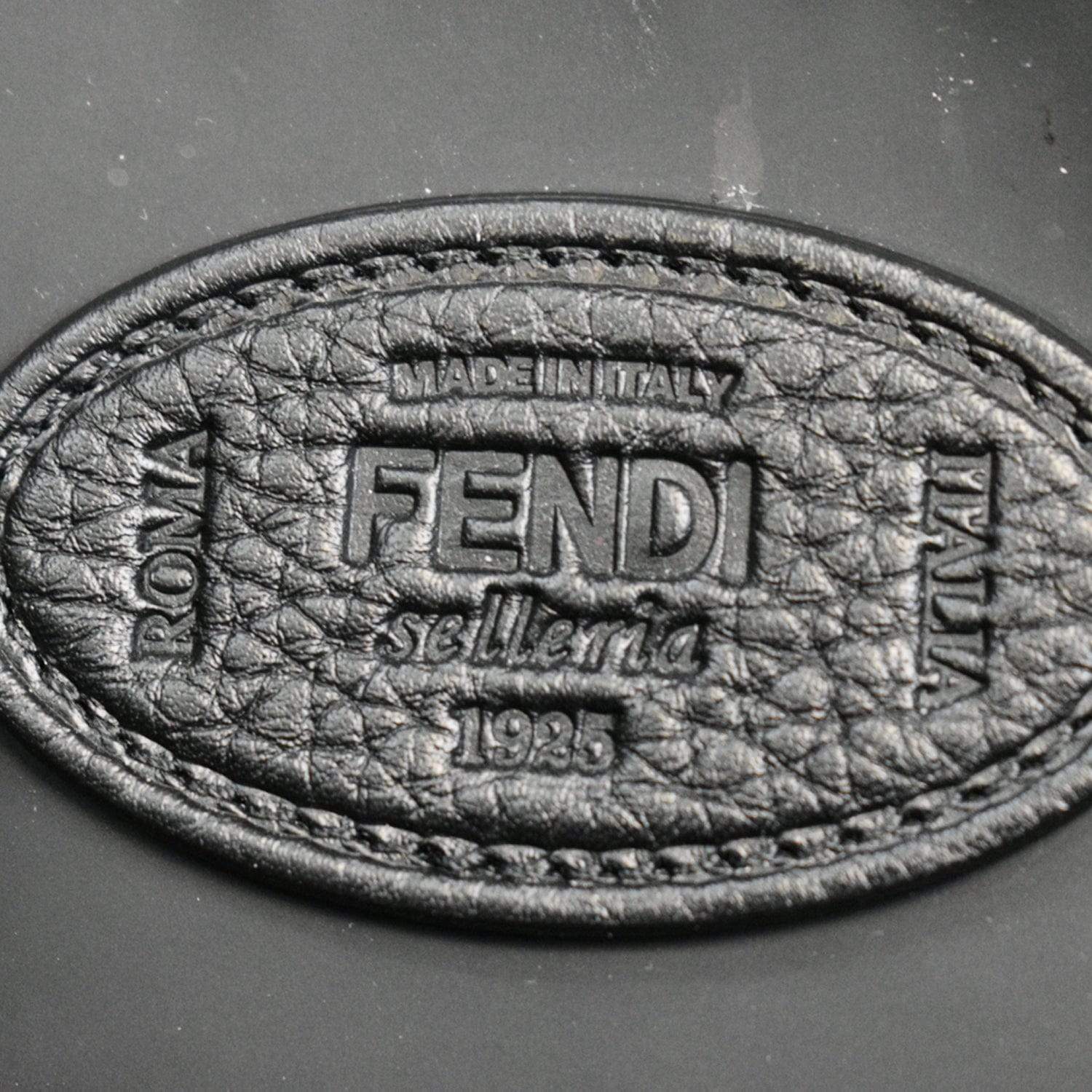 FENDI Leather Crossbody Messenger Bag Black