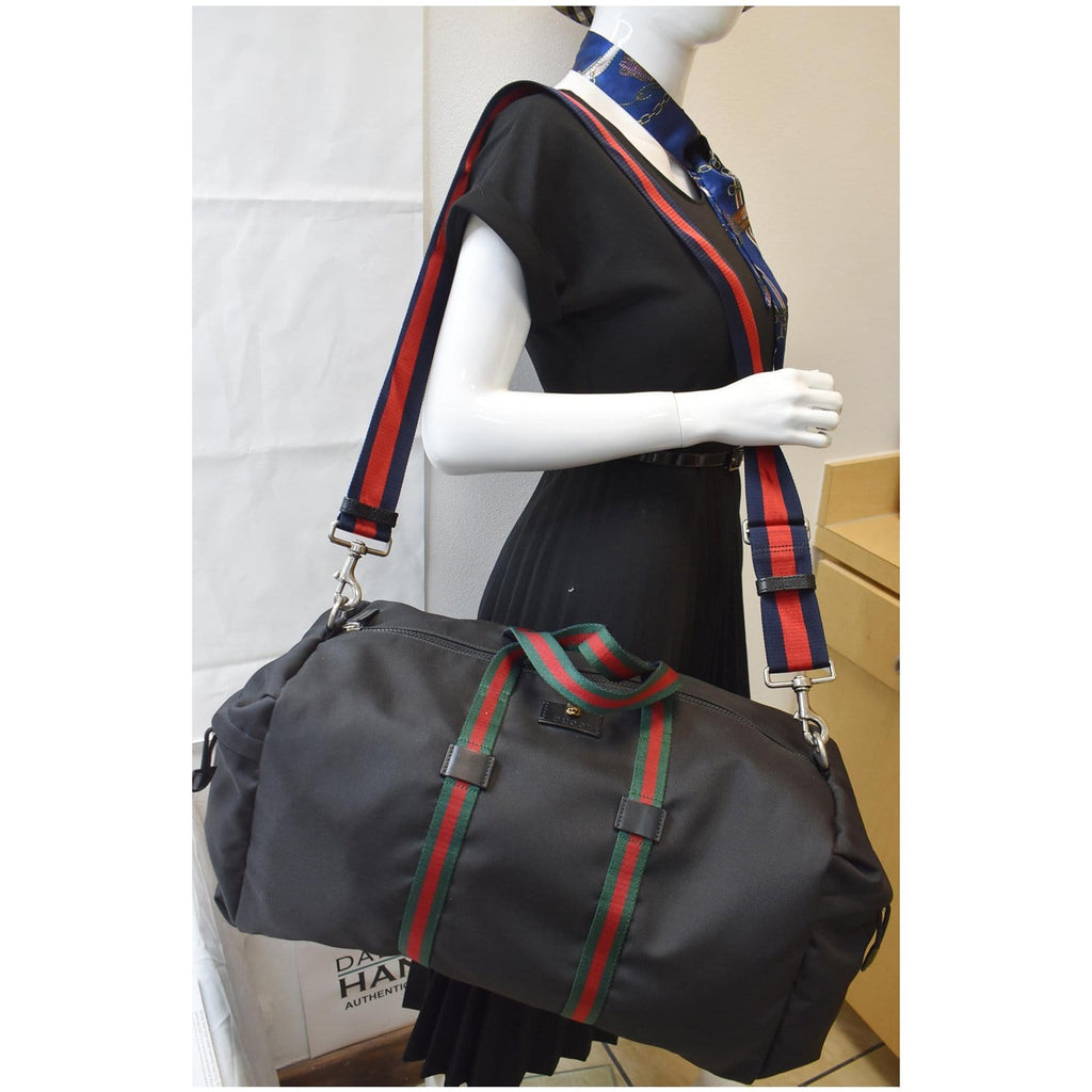 GUCCI Techno Canvas Duffle Travel Bag Black 450983