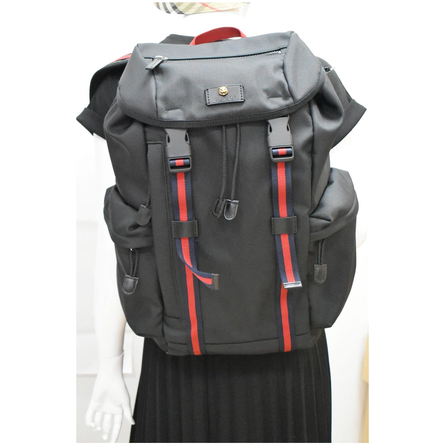 GUCCI Techno Fabric Backpack Bag Black 429037