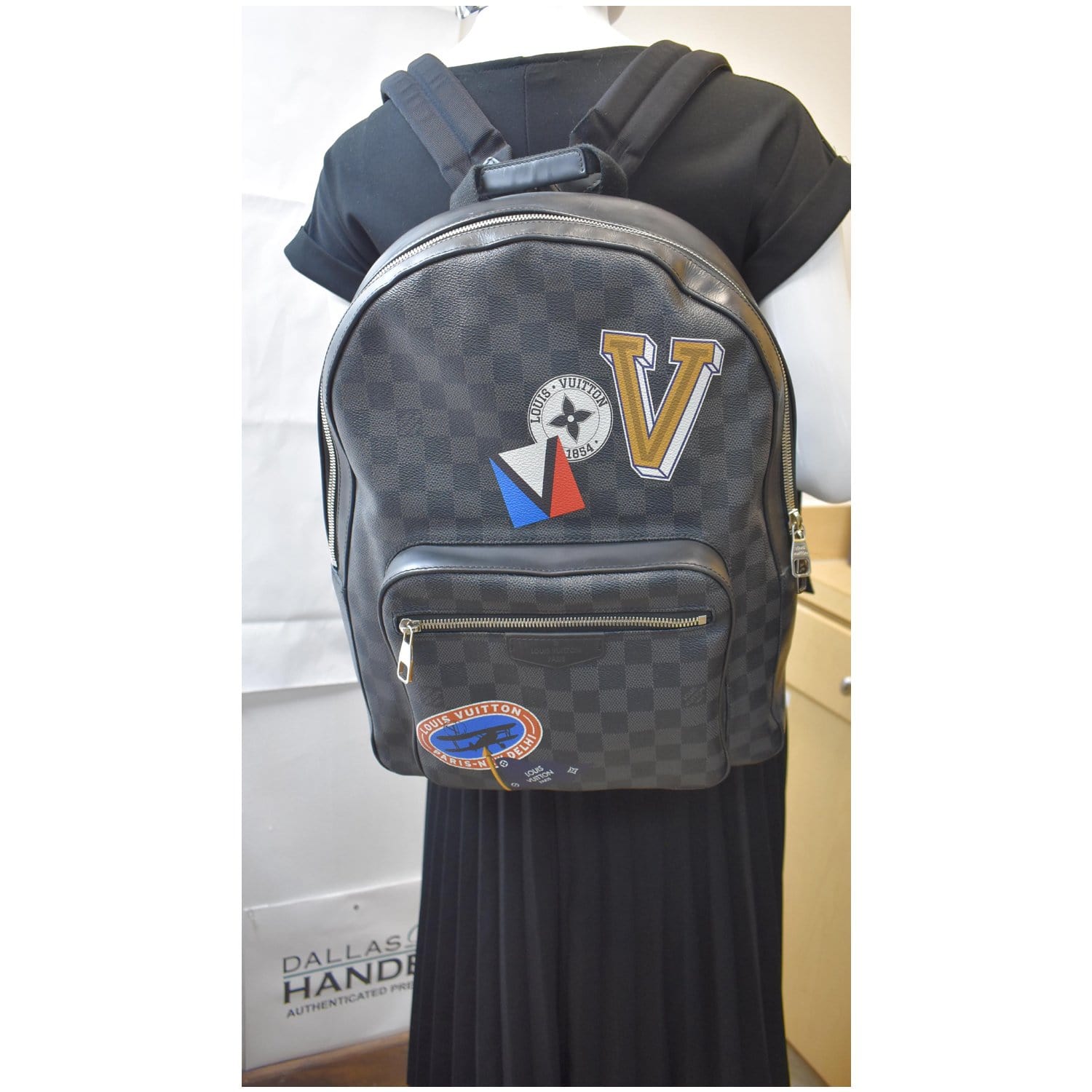 LOUIS VUITTON League Josh Damier Graphite Backpack Bag Black