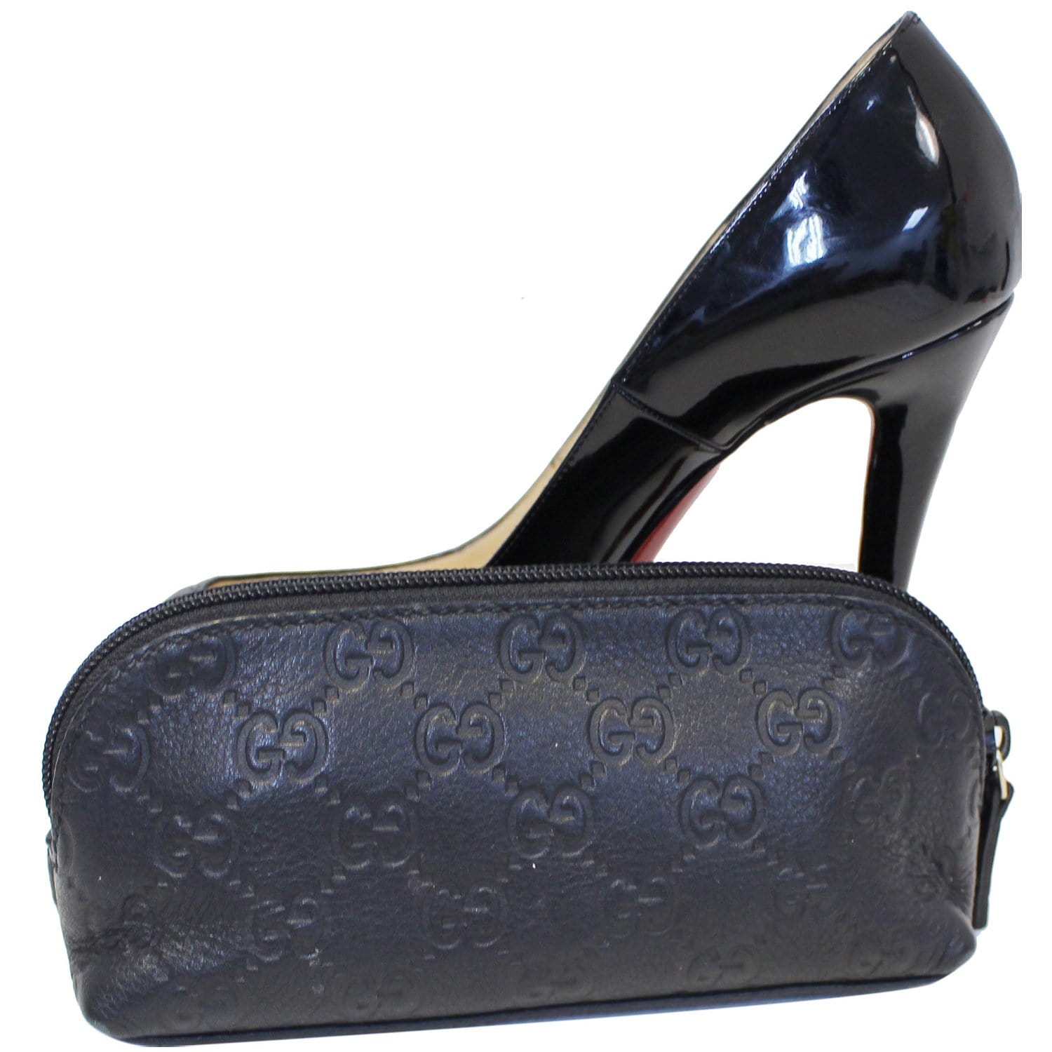 GUCCI Guccissima Cosmetic Case Bag Black 272367