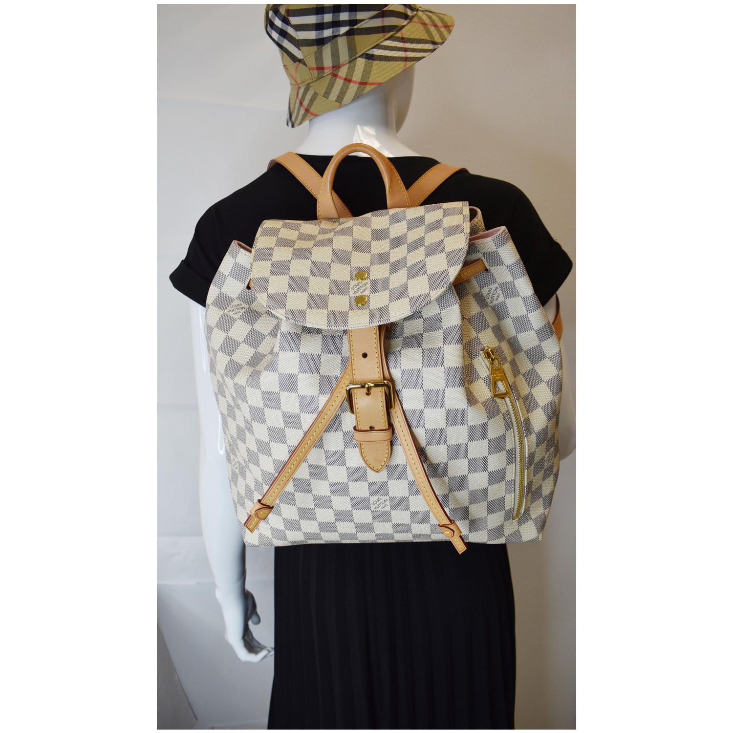 LOUIS VUITTON Sperone Damier Azur Backpack Bag White