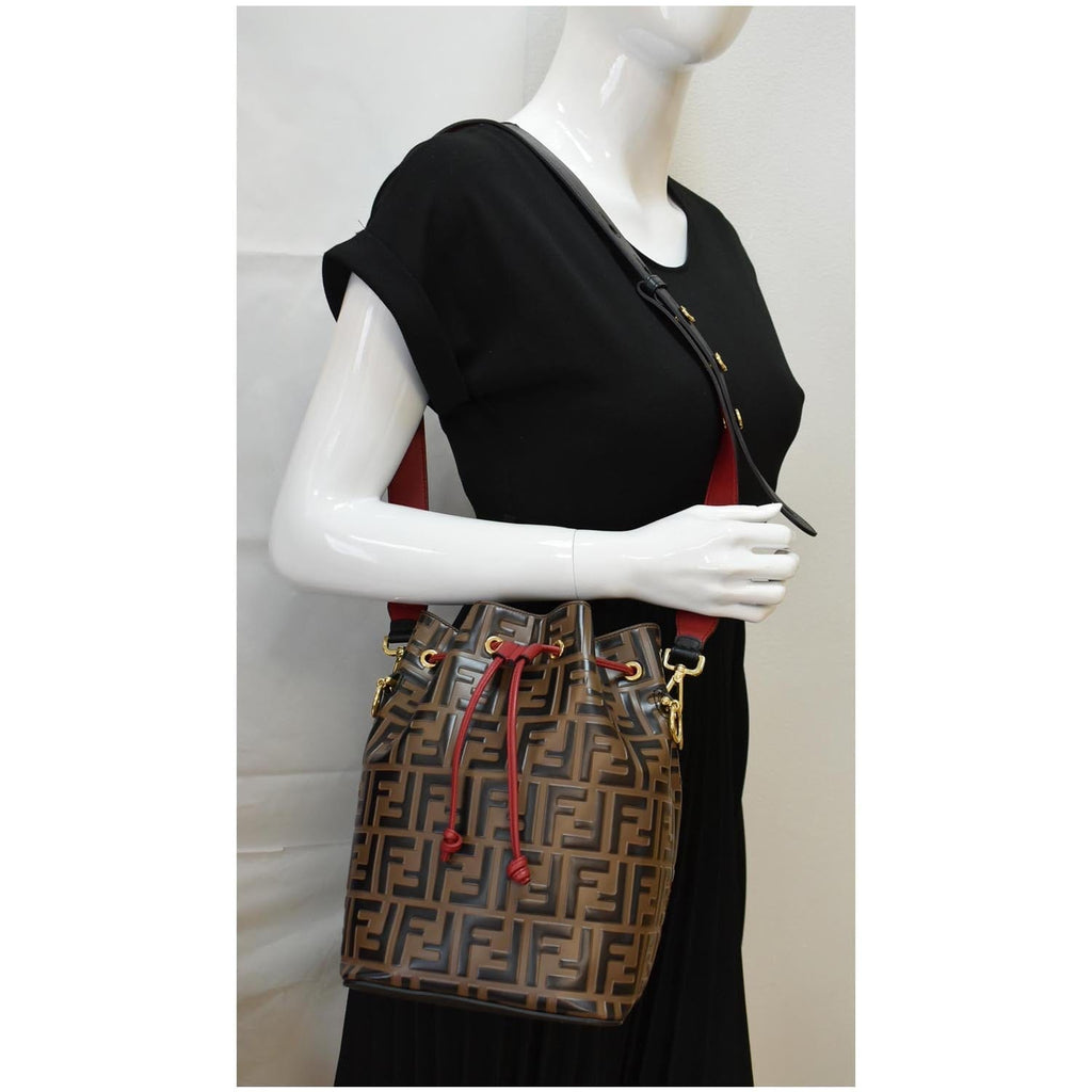 FENDI Mon Tresor Drawstring FF Canvas Bucket Bag Multicolor