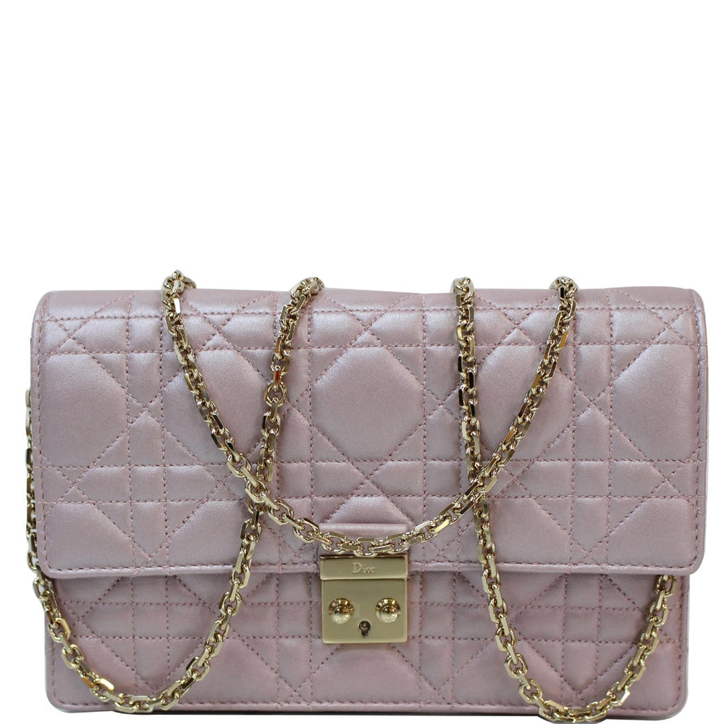 CHRISTIAN DIOR Miss Dior Promenade Wallet on Chain Crossbody Bag Light Pink