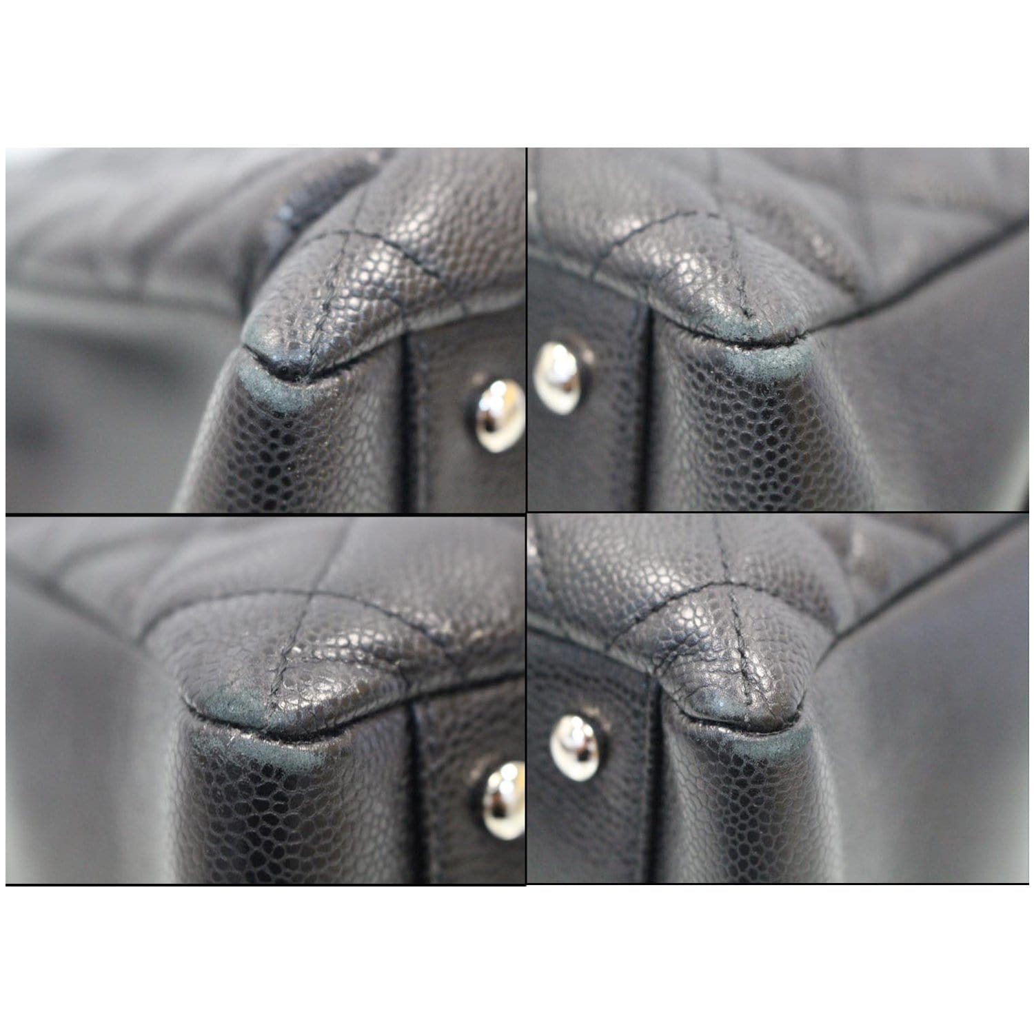 CHANEL XL Grand Caviar Leather Shopping Tote Bag Black