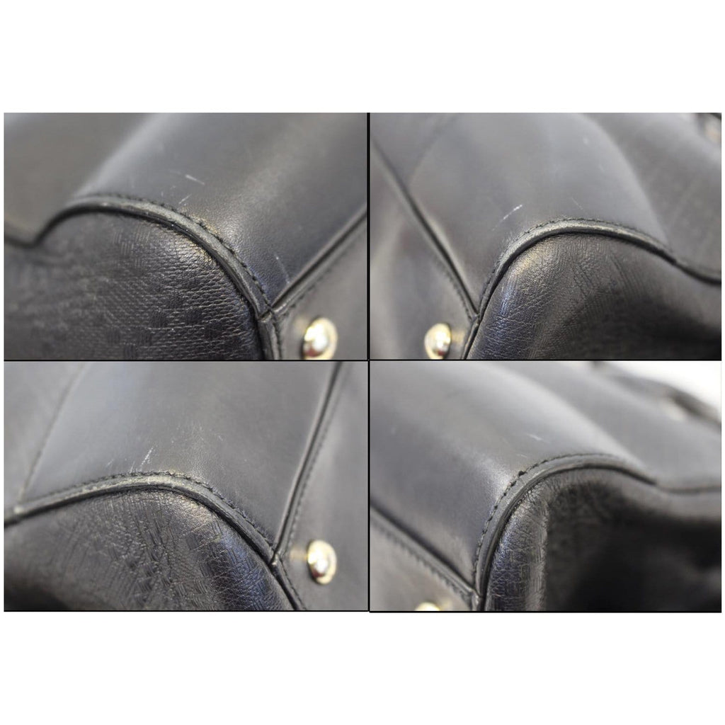 GUCCI Bright Diamante Medium Top Handle Bag Black