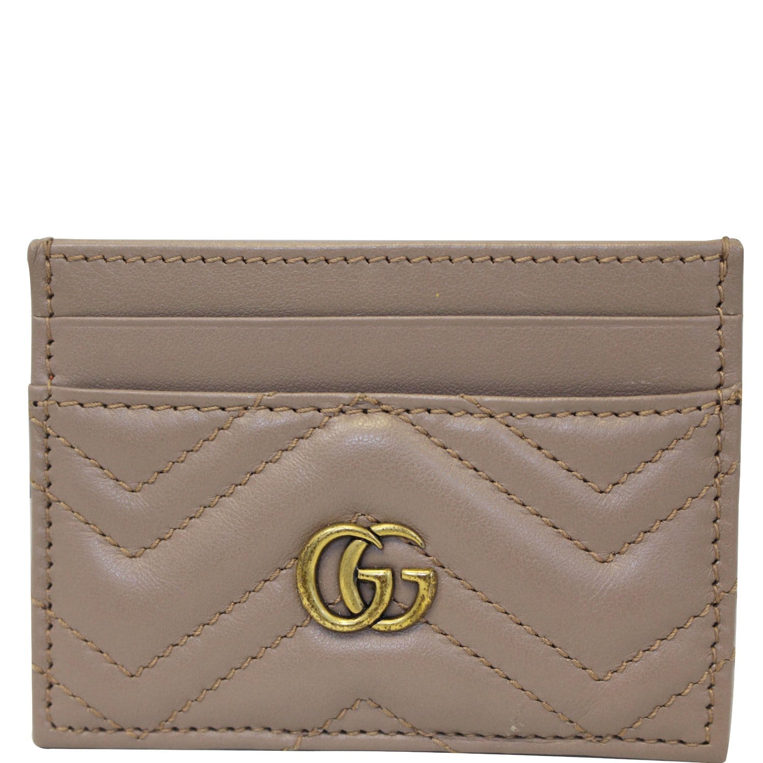 GUCCI GG Marmont Leather  Case Taupe 443127