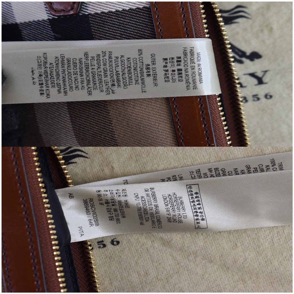 BURBERRY Bridle House Check Adeline Foldover Wristlet Clutch Crossboday Brown