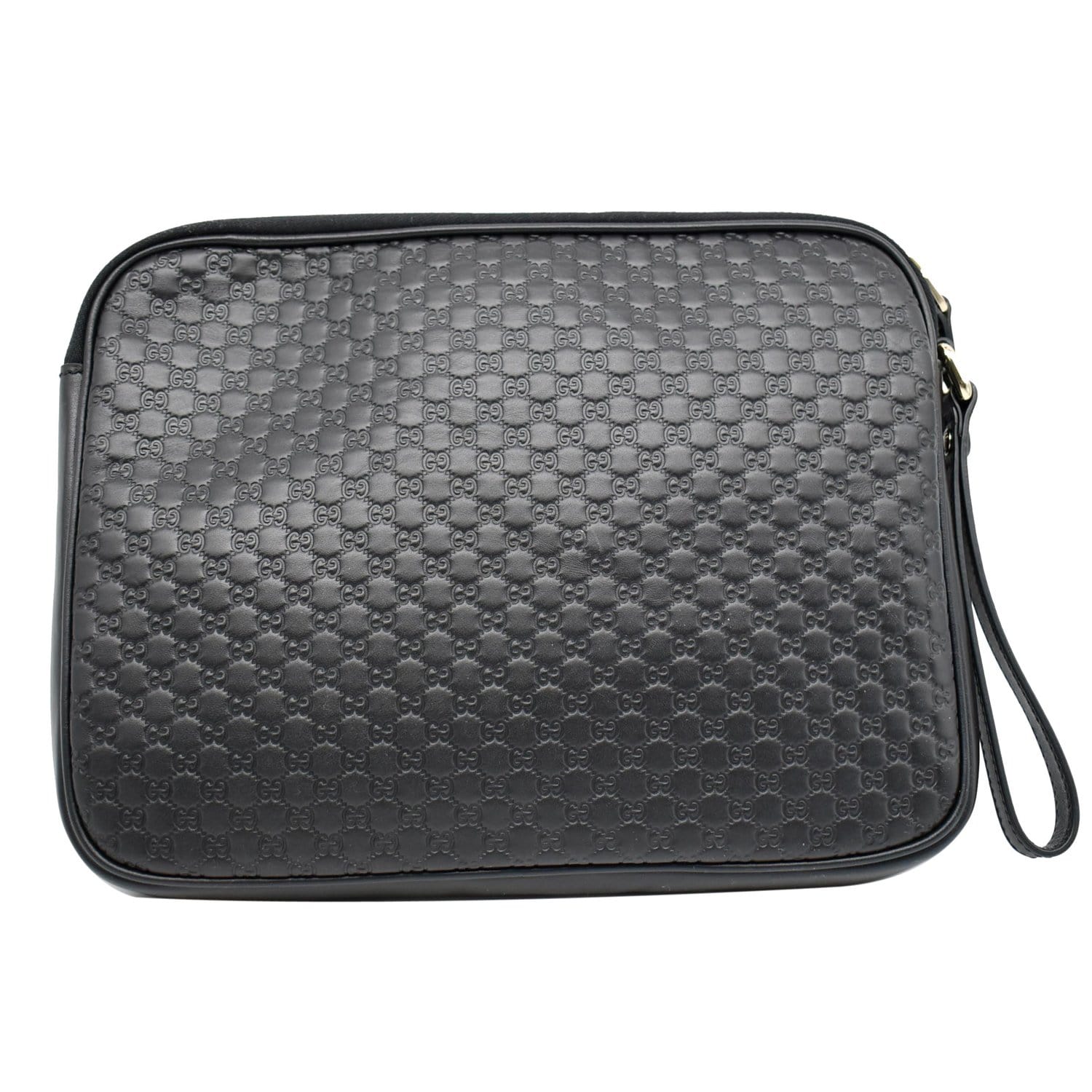 GUCCI Microguccissima Leather Clutch Bag Black 607726