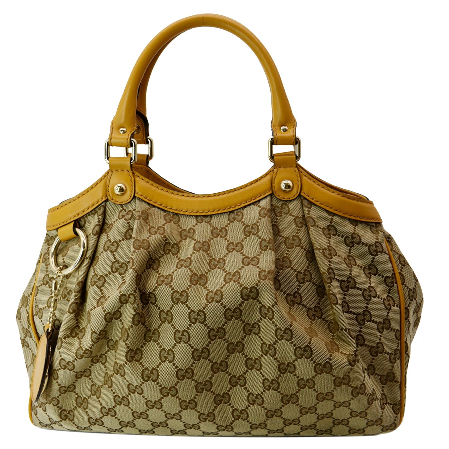 GUCCI Sukey Medium GG Canvas Tote Bag Beige 211944