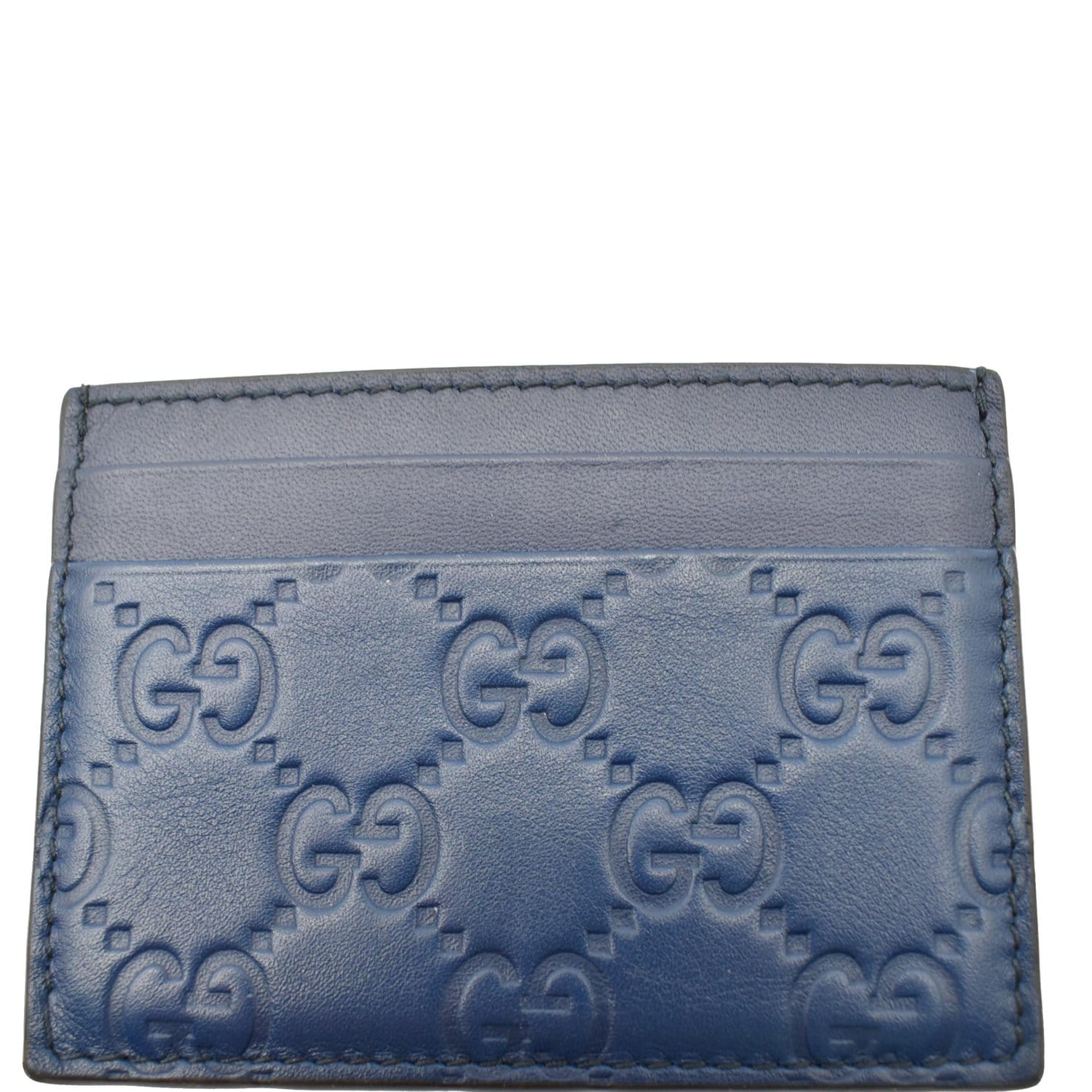 GUCCI Guccissima Leather Signature  Case Blue 233166 - 20% OFF