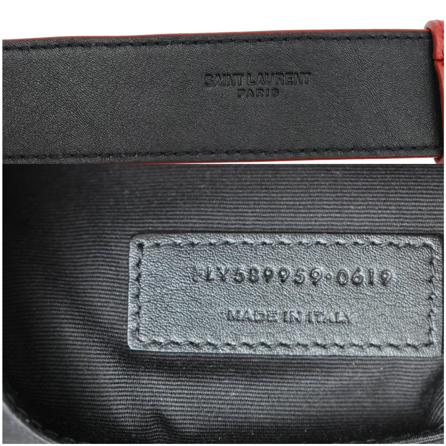YVES SAINT LAURENT Classic Monogram Leather Belt Bag Red