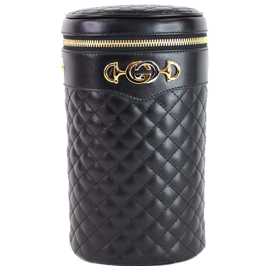 GUCCI Trapuntta Calfskin Leather Belt Crossbody Bag Black 572298 - Final Sale