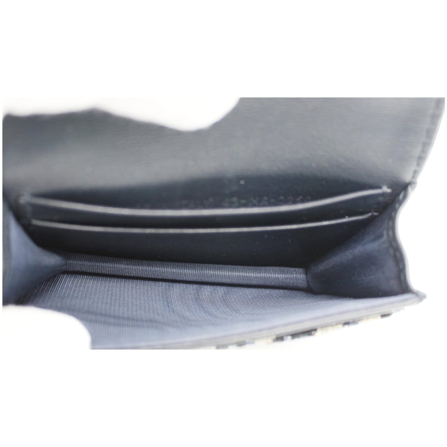CHRISTIAN DIOR Saddle Flap Jacquard Canvas  Holder Beige