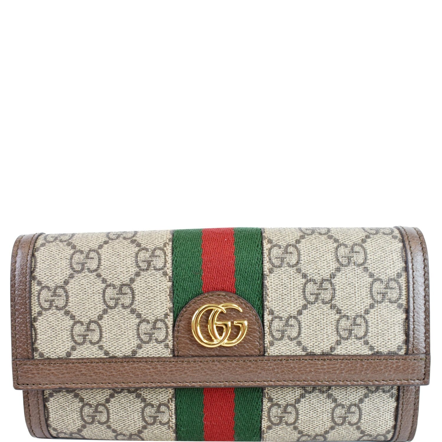 GUCCI Ophidia GG Continental Supreme Canvas Wallet Beige 523153