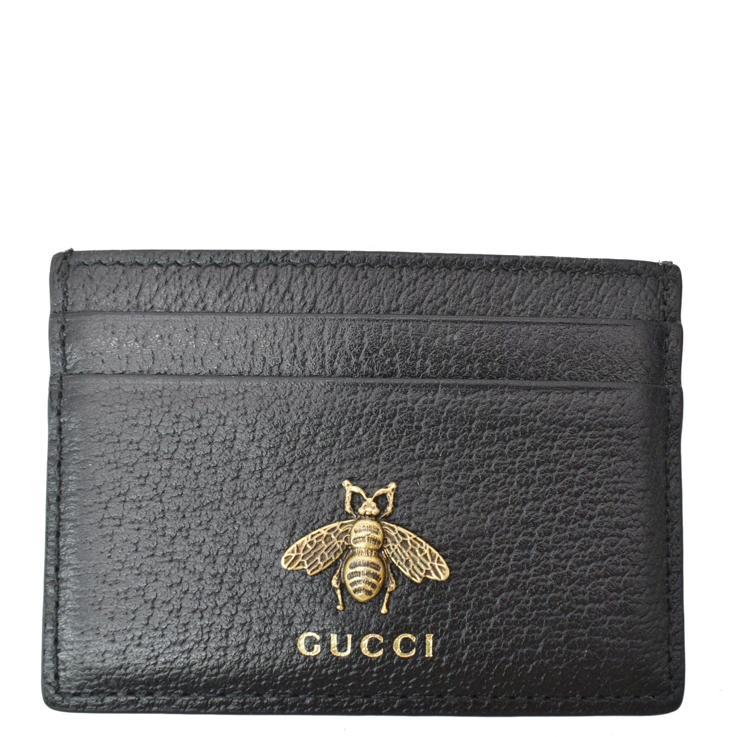 GUCCI Animalier Bee Leather  Case Black 523685