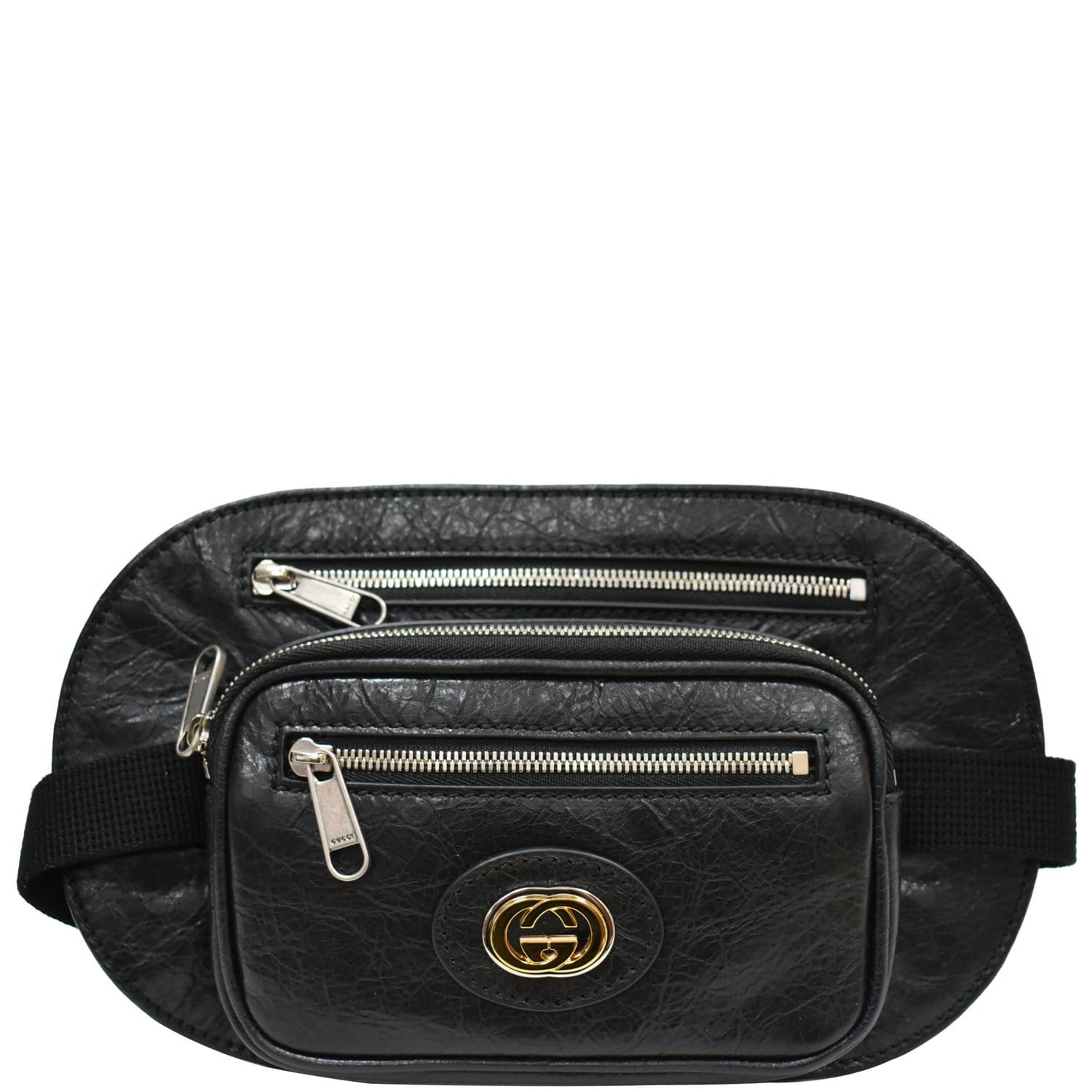 GUCCI Morpheus GG Interlocking Logo Leather Belt Bag Black 575857 - 25% OFF