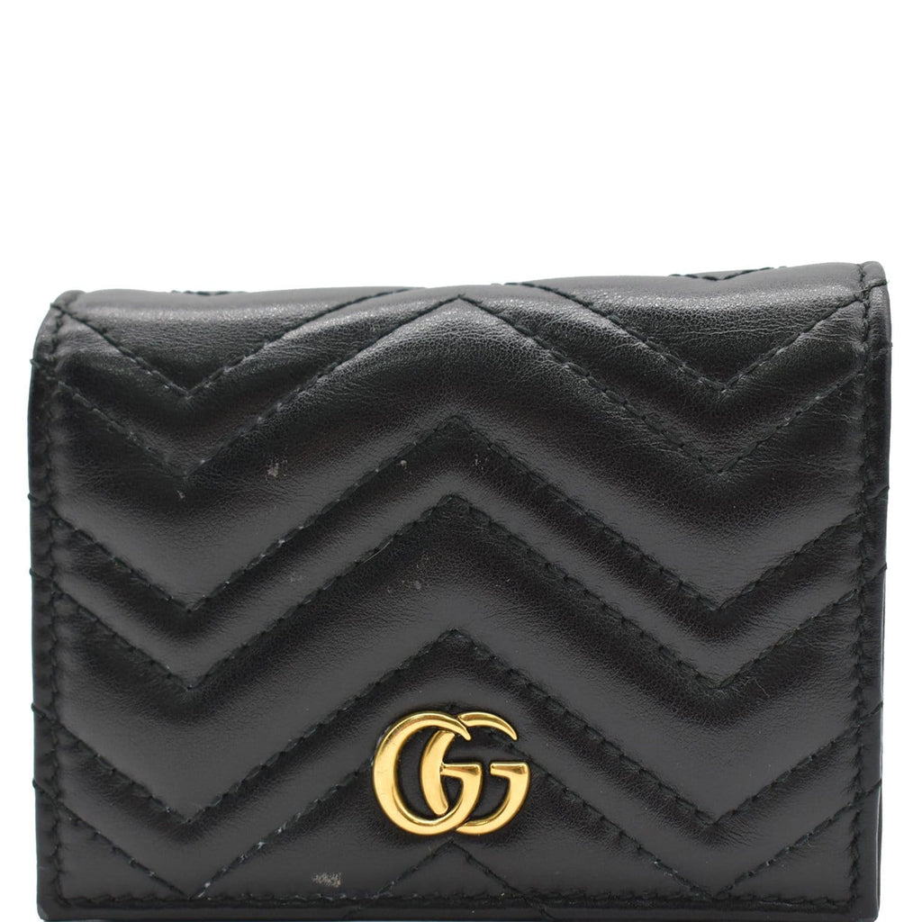 Gucci Marmont GG Matelasse Leather  Case Wallet Black 466492