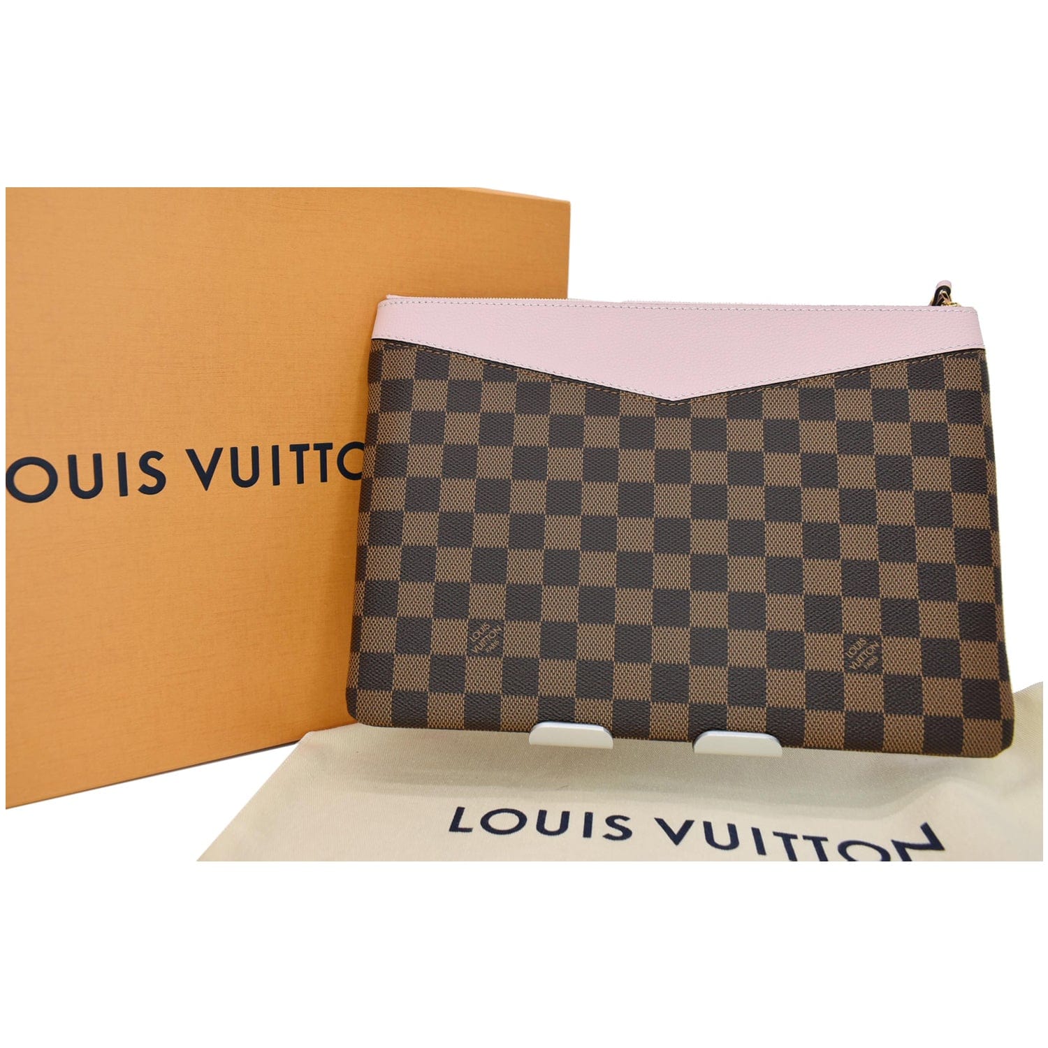 LOUIS VUITTON Daily Pouch Monogram Canvas Clutch Bag Rose Poudre
