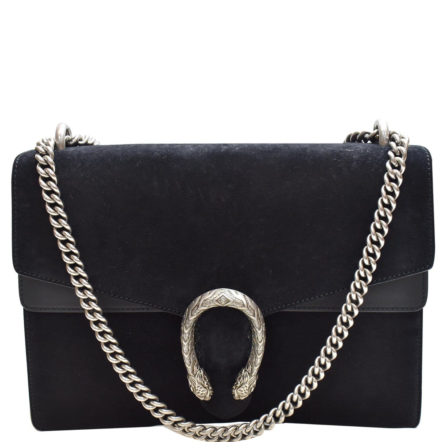 GUCCI Medium Dionysus Suede Leather Shoulder Bag Black 403348