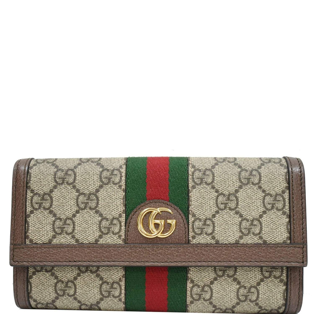 GUCCI Ophidia GG Continental Supreme Canvas Wallet Beige 523153