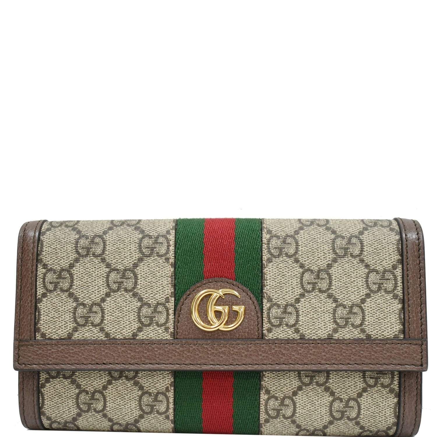 GUCCI Ophidia GG Continental Supreme Canvas Wallet Beige 523153