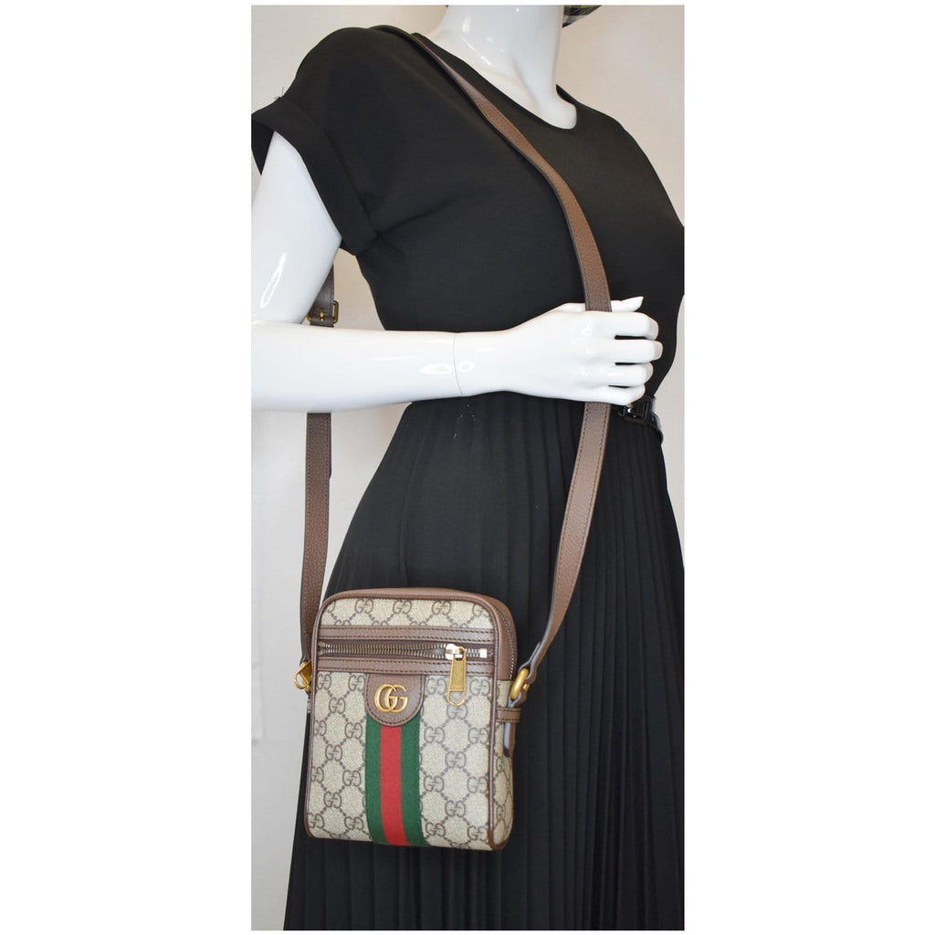 GUCCI Ophidia GG Supreme Canvas Shoulder Bag Beige 598127