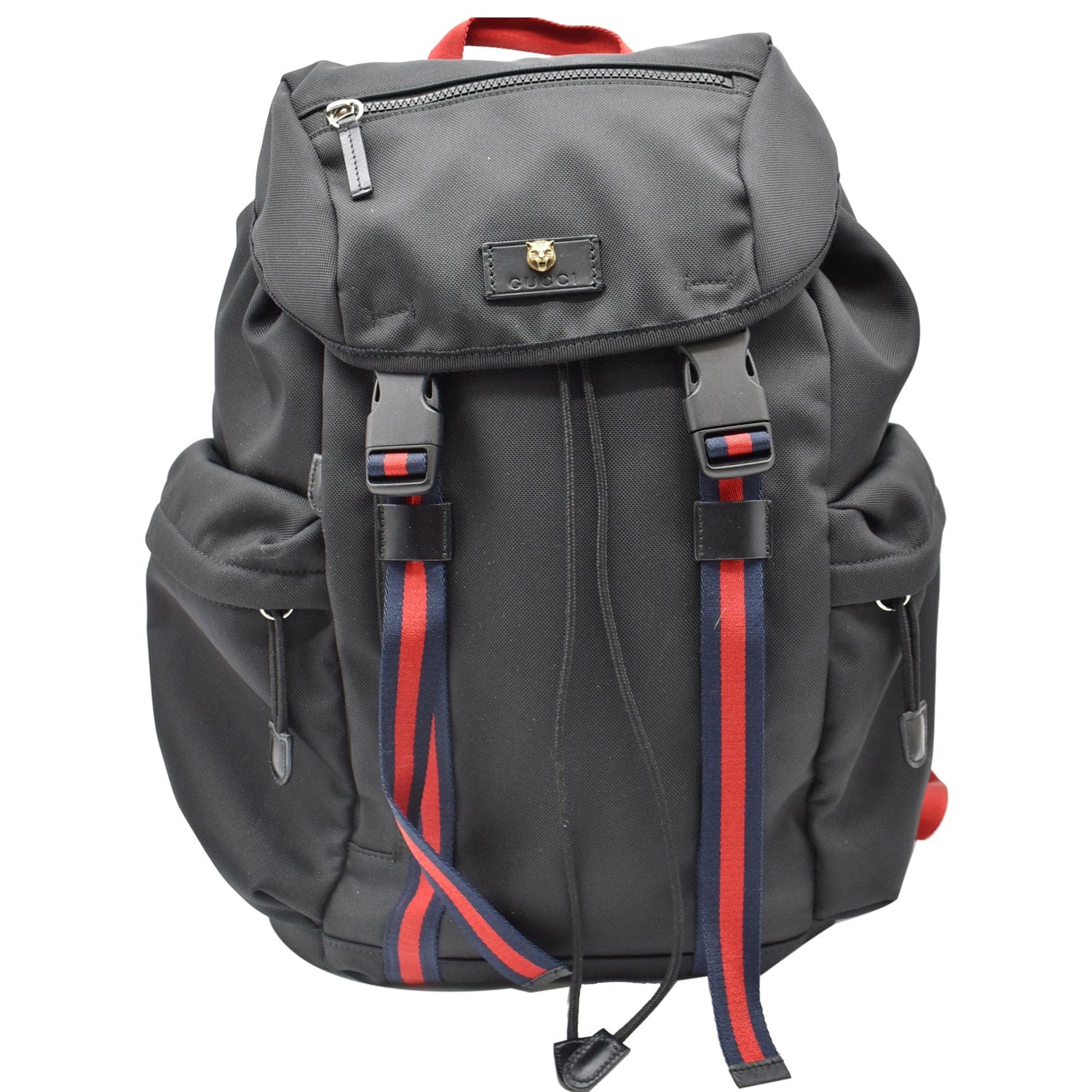 GUCCI Techno Fabric Canvas Backpack Bag Black 429037