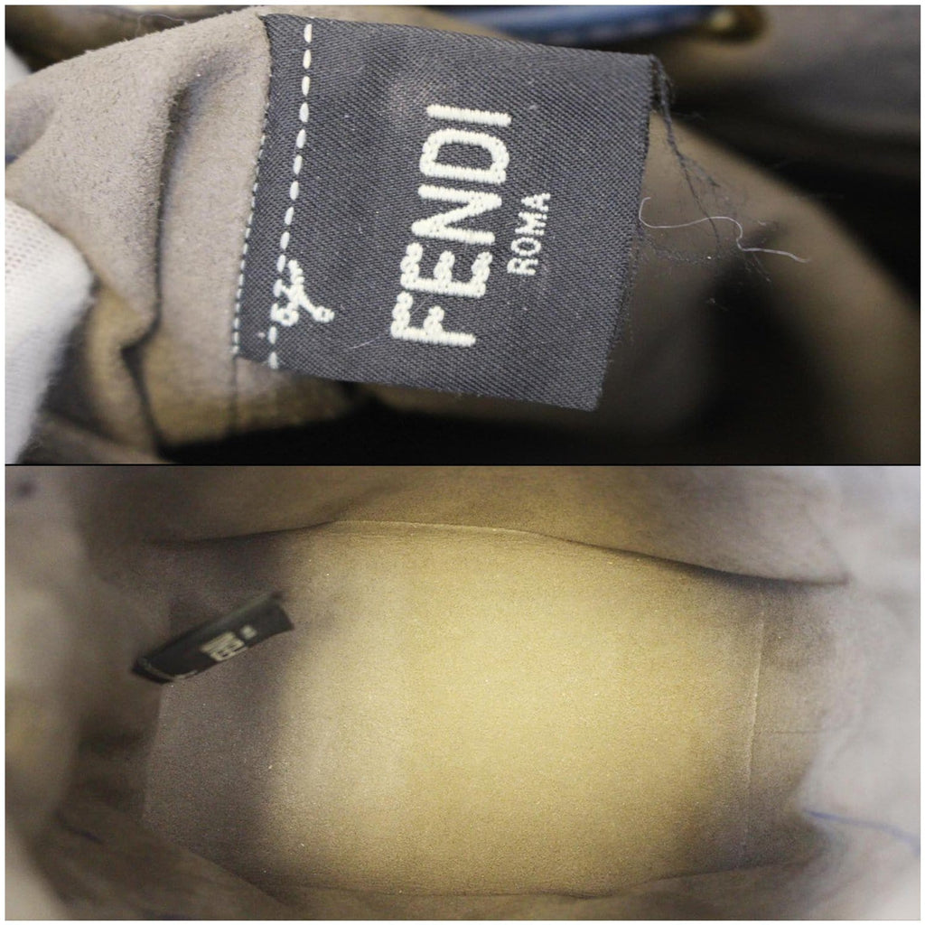 FENDI Bucket Mon Tresor Blue Crossbody Bag Blue