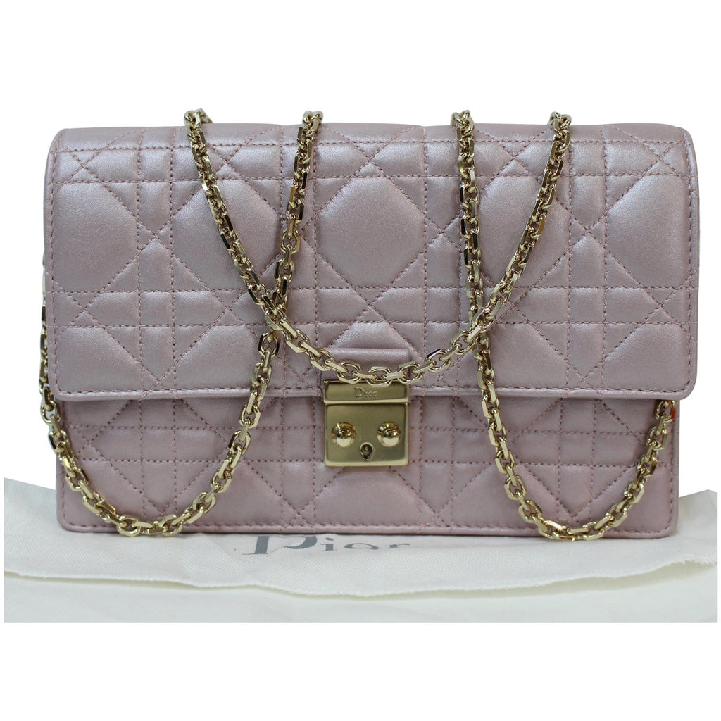 CHRISTIAN DIOR Miss Dior Promenade Wallet on Chain Crossbody Bag Light Pink