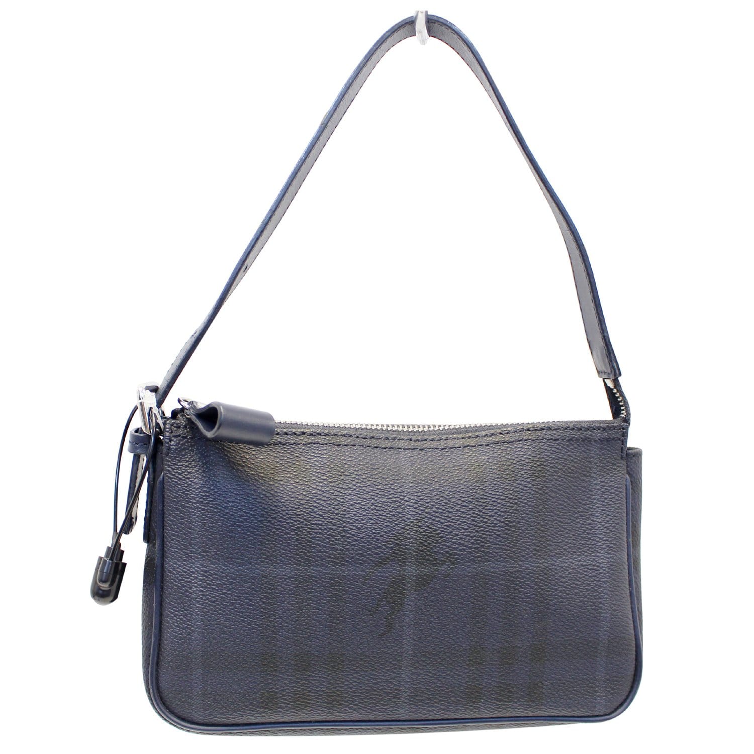 BURBERRY Coated Pochette Blue Canvas Clutch