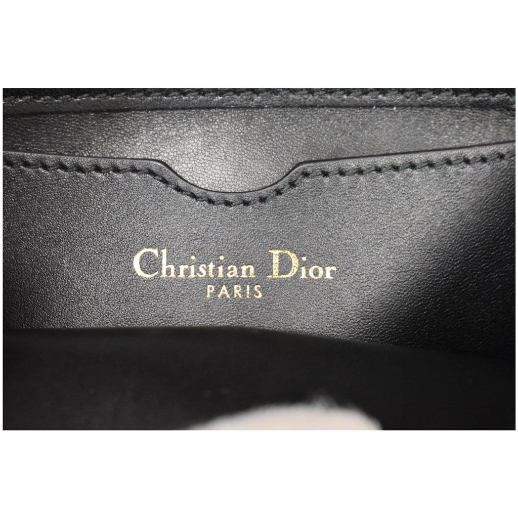 CHRISTIAN DIOR Bee Leather Pouch Clutch Bag Black