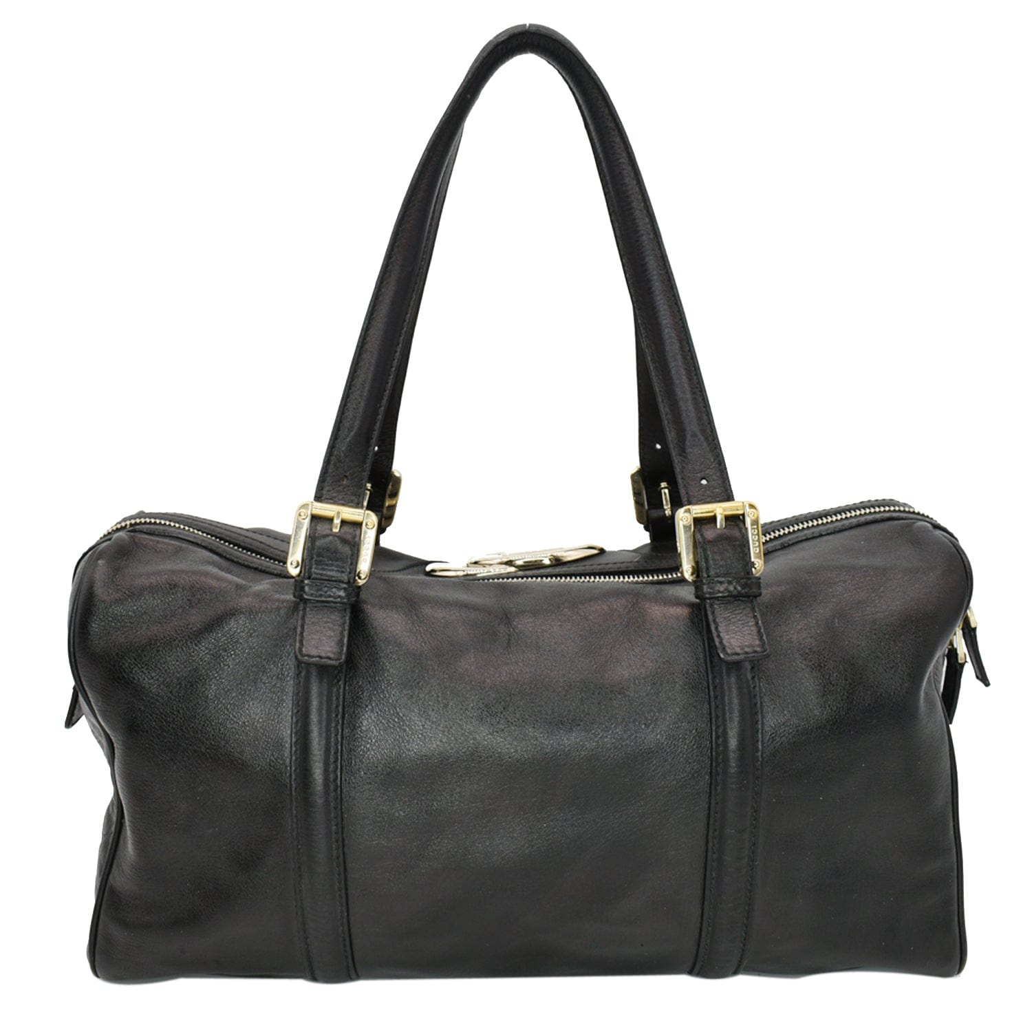 GUCCI Britt Leather Satchel Bag Black 170010
