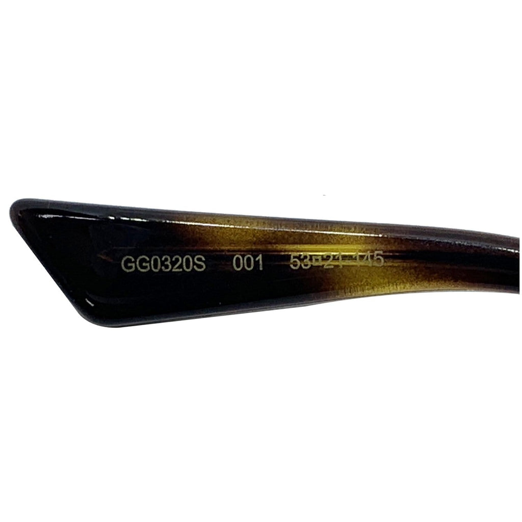Gucci GG0320S 001 Black/Gold Frame Sunglasses Gray Lens