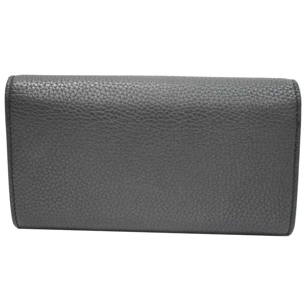 GUCCI Animalier Bee Blind For Love Leather Wallet Black 454070