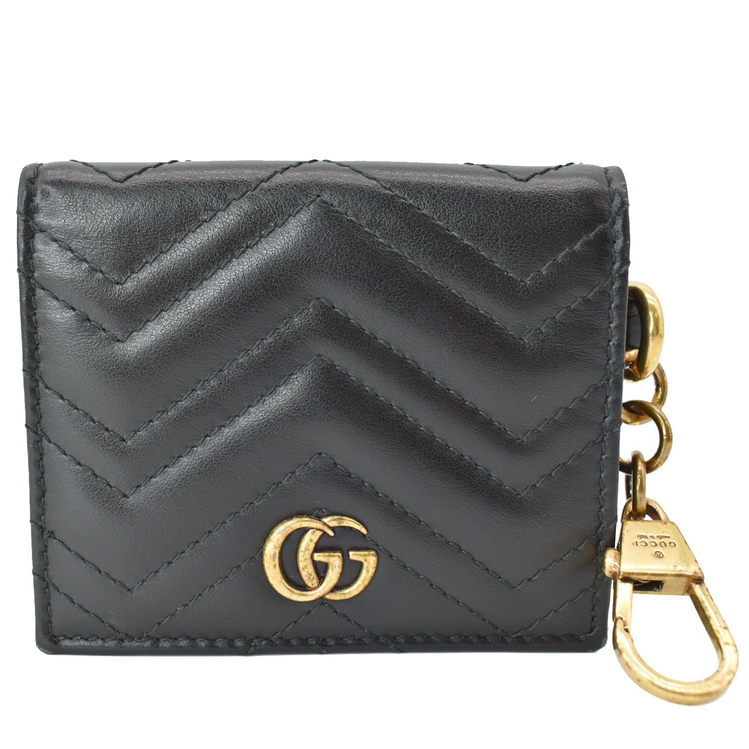 GUCCI Marmont GG Leather  Case Wallet Black 546579