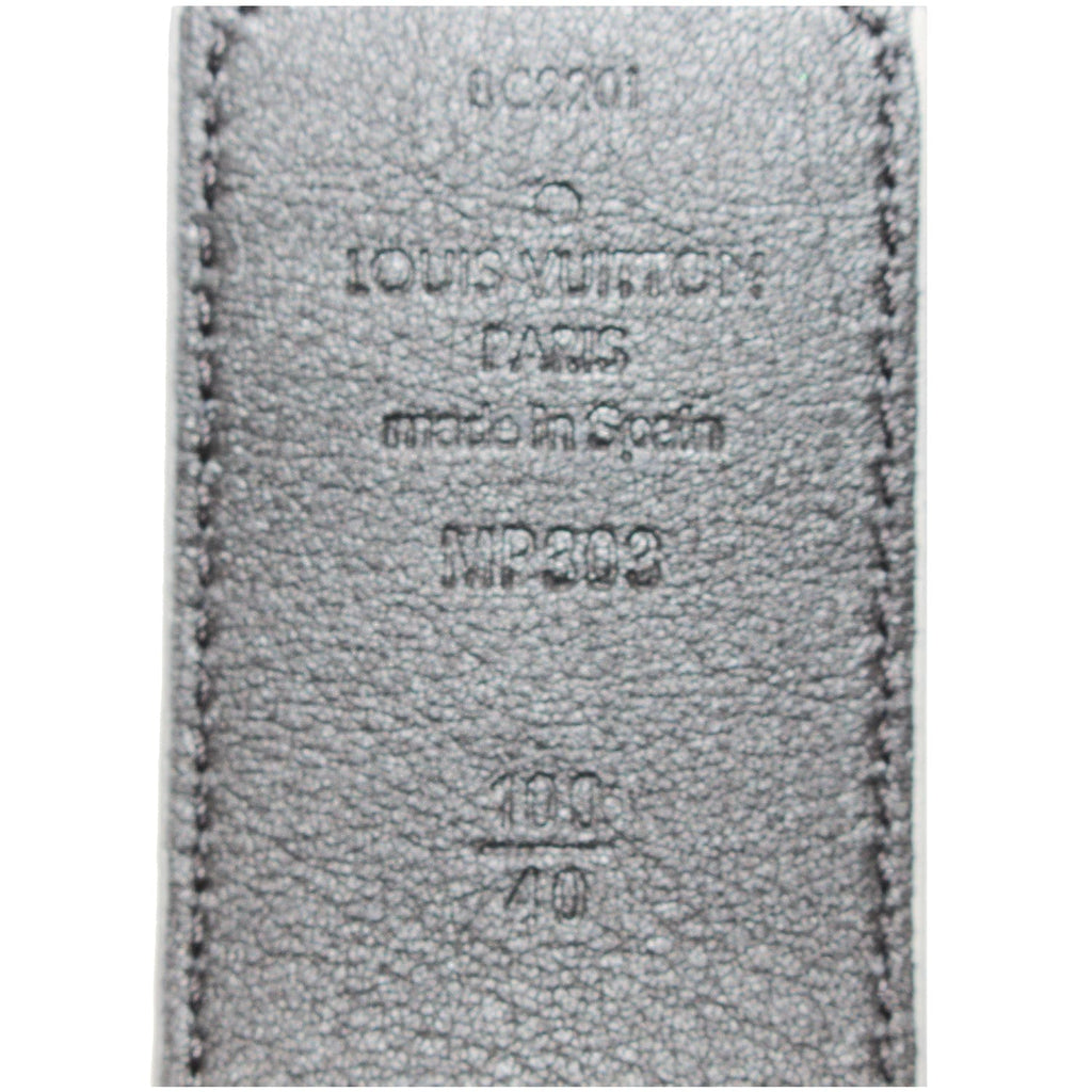 LOUIS VUITTON LV Initiales Mirror Reversible Monogram Belt Metallic Silver