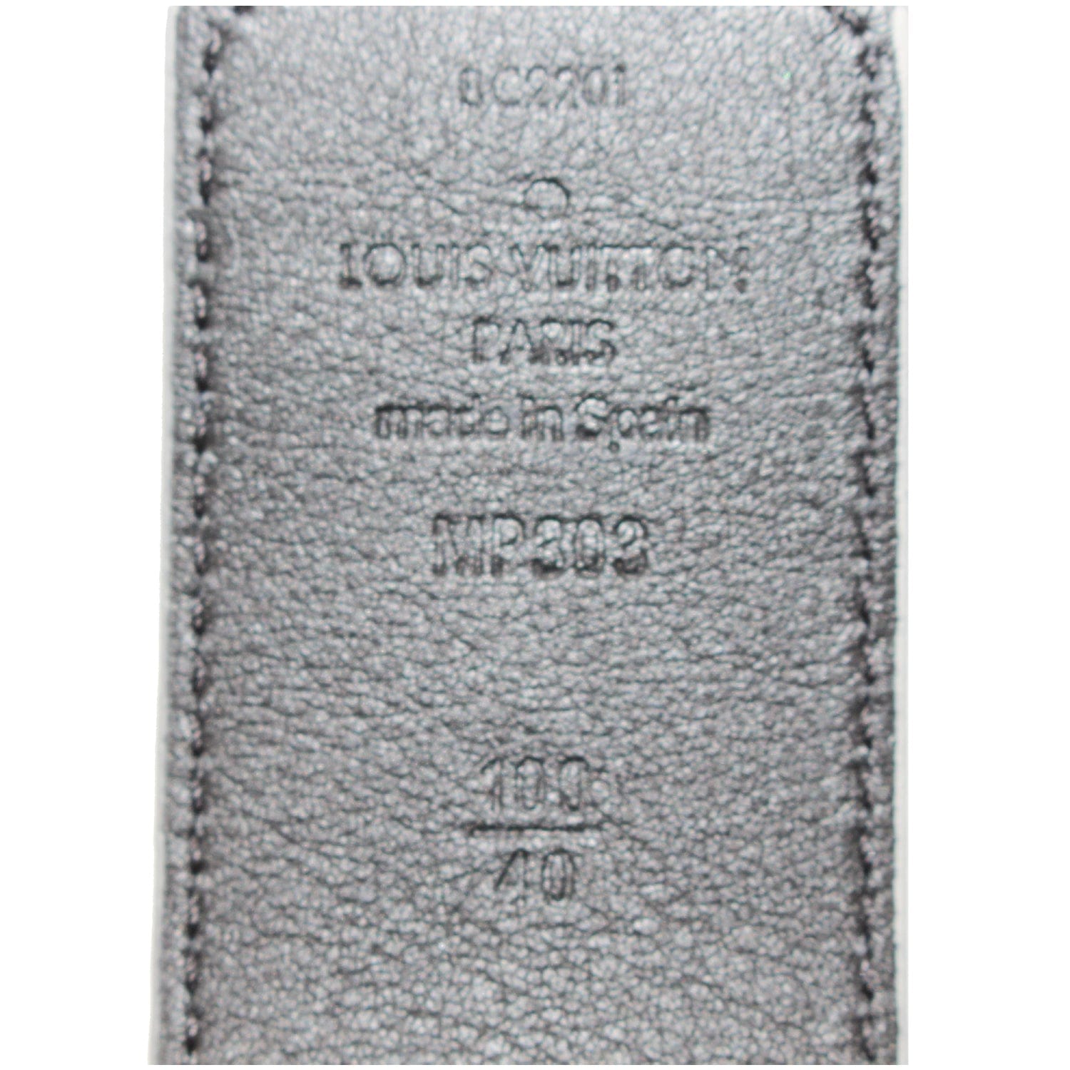 LOUIS VUITTON LV Initiales Mirror Reversible Monogram Belt Metallic Silver