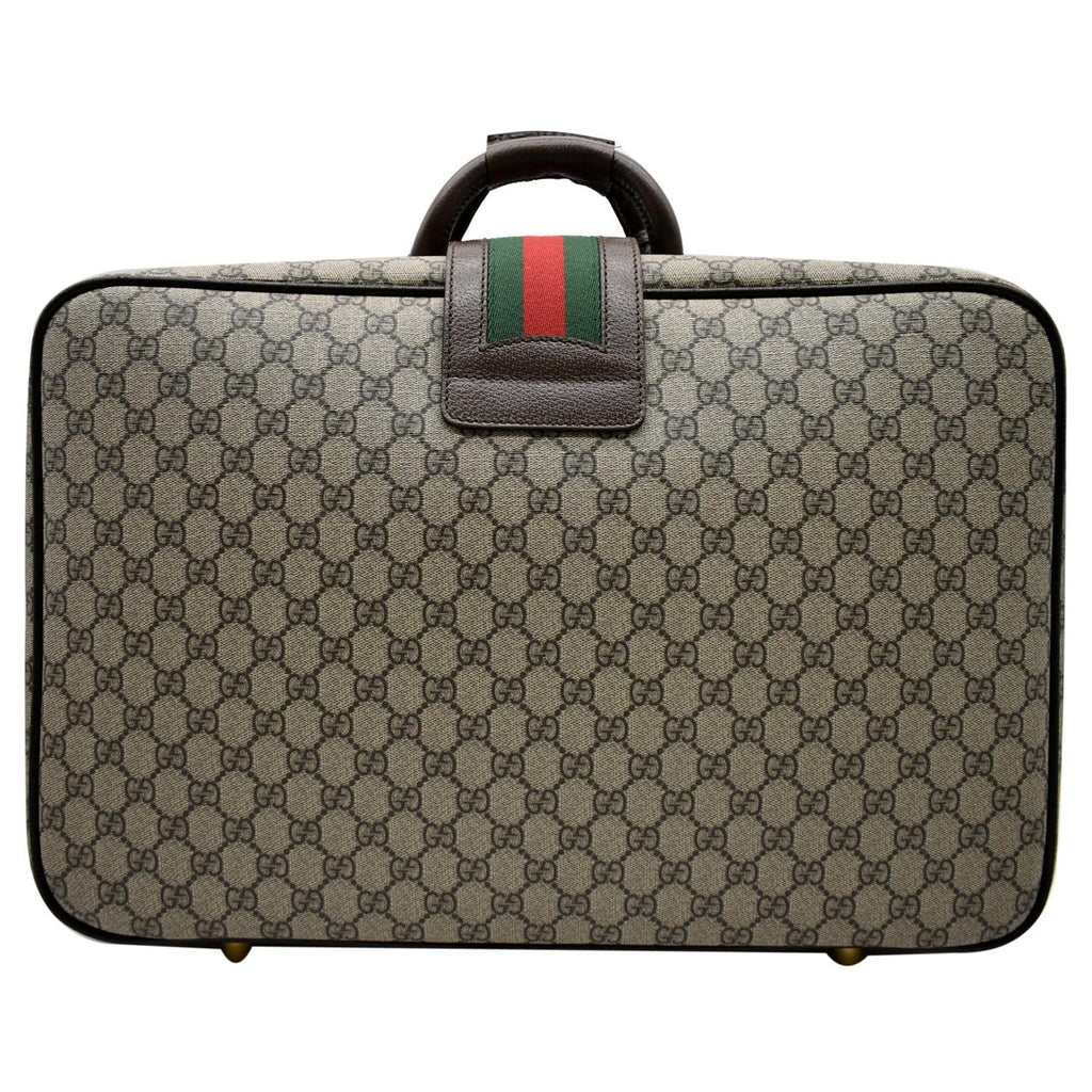GUCCI Web GG Supreme Suitcase Travel Bag Beige 424501 - 25% OFF